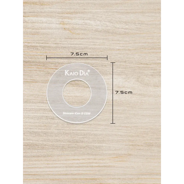 CGM Sensor Patch Template - Kaio-Patch Template on Wooden Surface