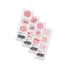 Valentine-themed Dexcom G7 sensor stickers with heart designs, 2024 edition.