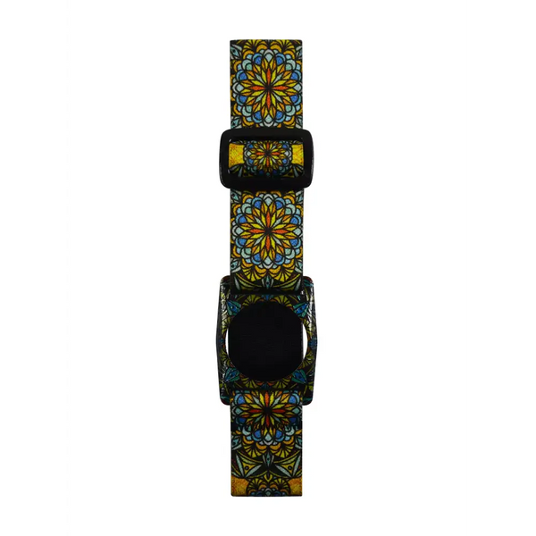 Decorative yellow and blue floral mandala watch band for Freestyle Libre Dia-Style Limited Edition