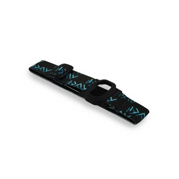 Buzud CGM adjustable Dia-Style armband in black with blue design.