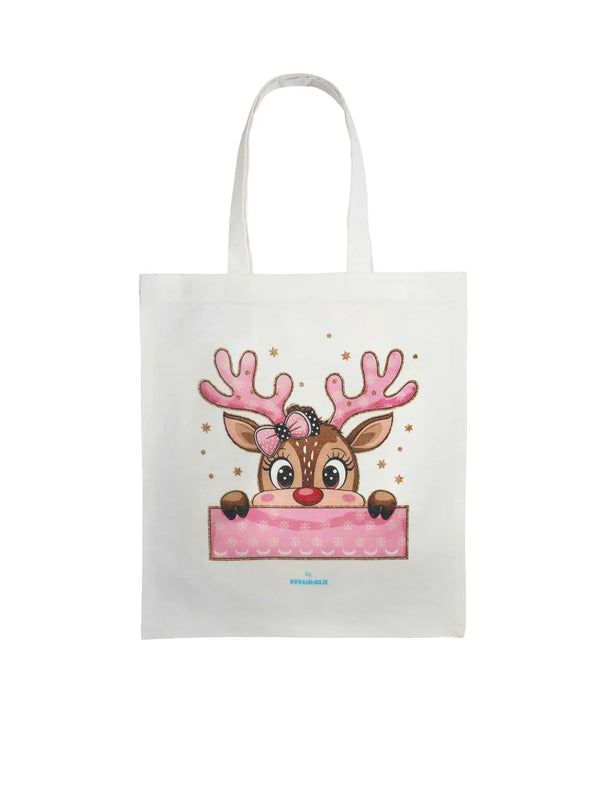diabetes awareness christmas tote bag pretty deer design reusable festive bag for diabetes awareness