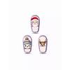 Christmas-themed slippers with Santa, snowman, and reindeer for Dexcom G6 Stickers