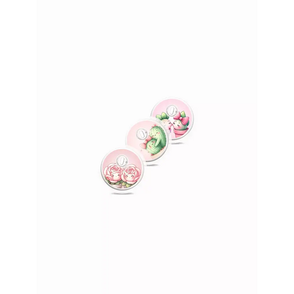 Valentine Edition Freestyle Libre 3 stickers featuring love, plant, and gothic themes.