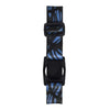 The Freestyle Libre 2 Armband with a black and blue stripe pattern, showcasing the adjustable strap and sensor holder.