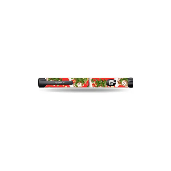 Christmas themed NovoPen insulin pen sticker, high quality vinyl, water resistant, compatible with NovoPen Echo, 4, and 5.
