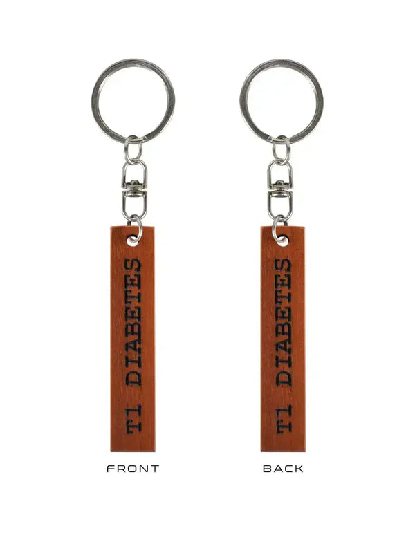 Chaveiro de madeira "T1 Diabetes" I>∧∨ - Kaio-Key Hanger