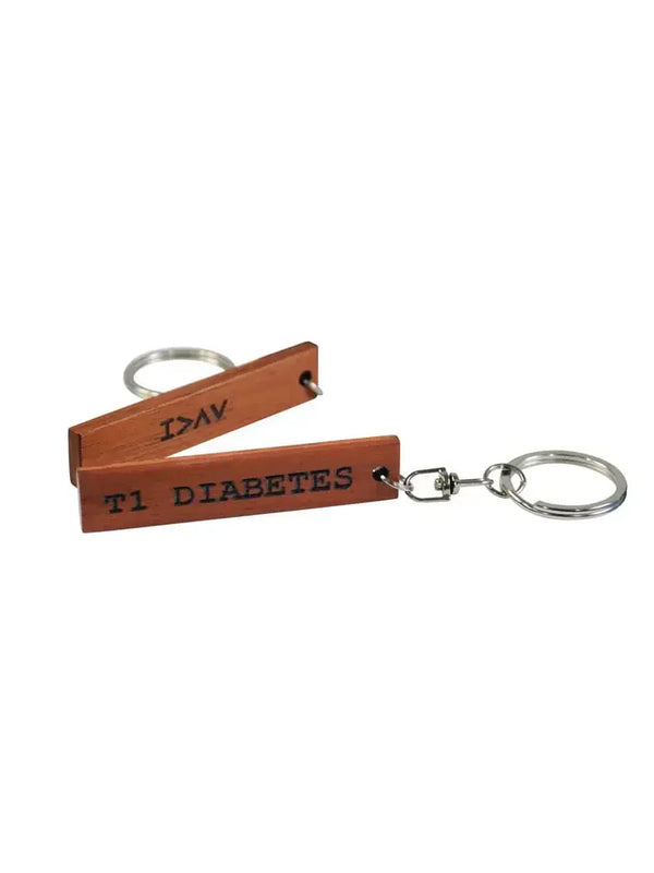 Chaveiro de madeira "T1 Diabetes" I>∧∨ - Kaio-Key Hanger