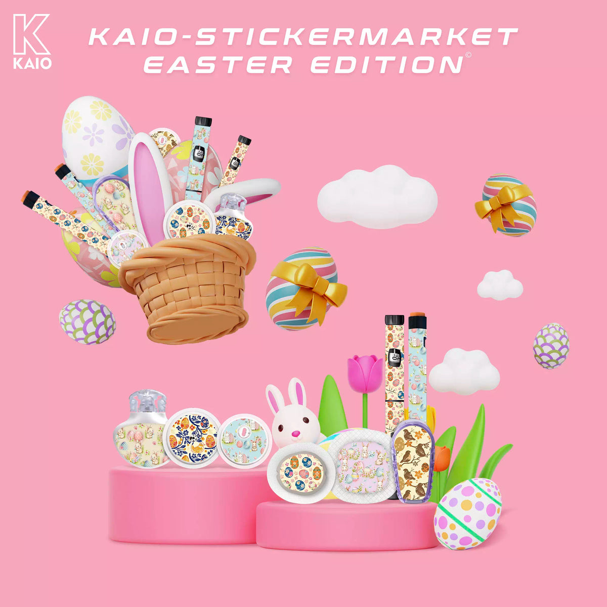 Diabetes Device Stickers - Easter Edition by Kaio-Dia Image