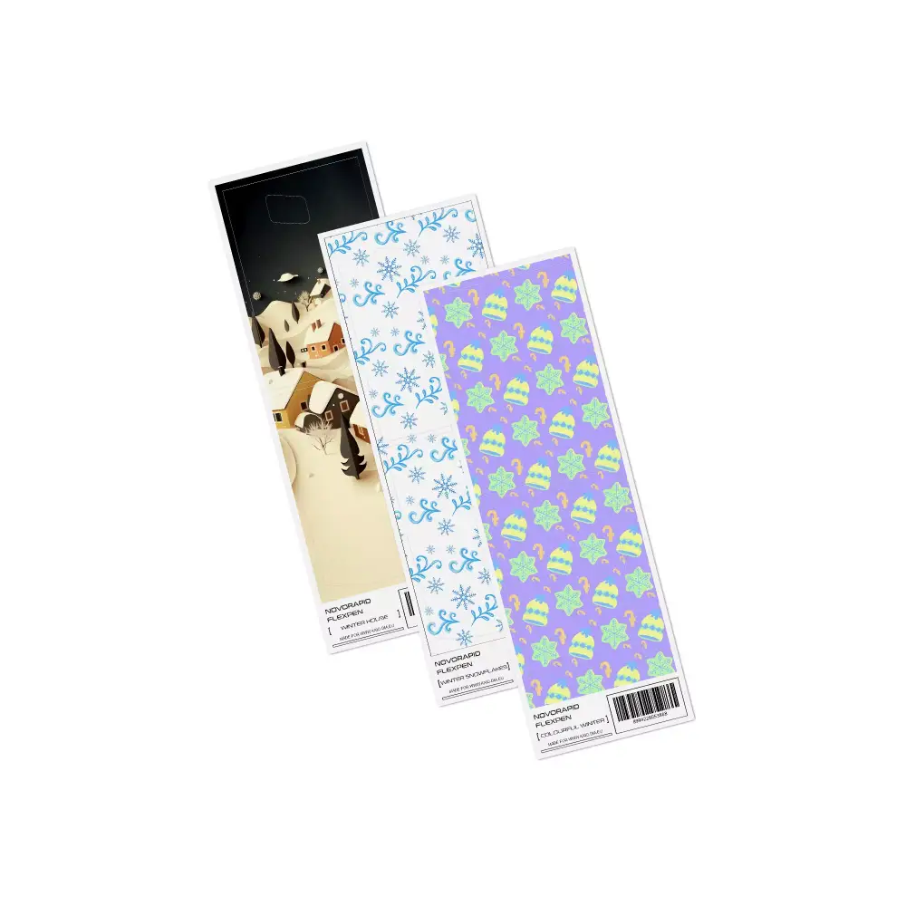Winter-Themed NovoRapid Flexpen Stickers | Elegant &