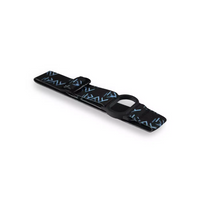 Sibionics GS1 CGM Adjustable Armband, black elastic, blue patterns, secure fitness accessory.