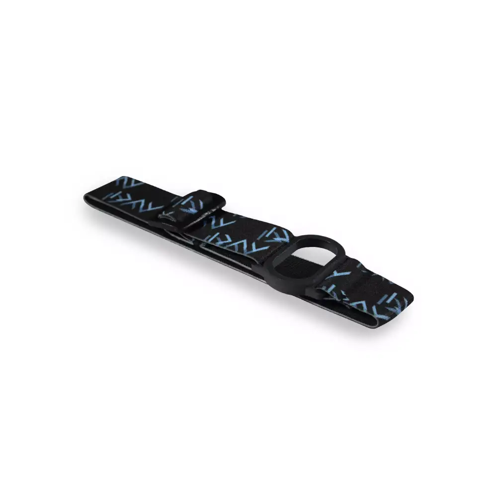 Sibionics GS1 CGM Adjustable Armband, black elastic, blue patterns, secure fitness accessory.
