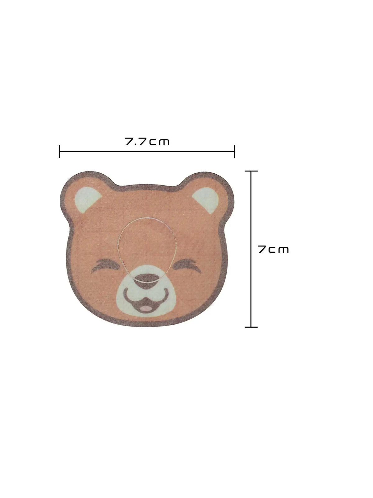 Adesivo de fixação infantil para Dexcom G7, forma de urso, dimensões 7,7 x 7 cm