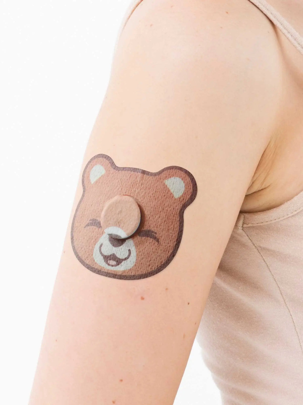 Adesivo de fixação infantil para FreeStyle Libre 3, forma de urso, no braço