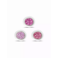 Valentine-themed Dexcom G7 sensor stickers with glittery pink hearts, set of 3.