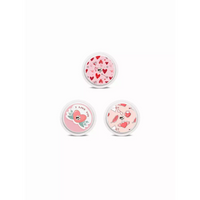 Valentine's Day 2024 themed Freestyle Libre 2 sensor stickers with rainbow hearts and love motifs.