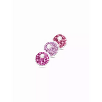 Valentine's Day themed Freestyle Libre 3 sensor stickers in pink hues, set of three, water-resistant.