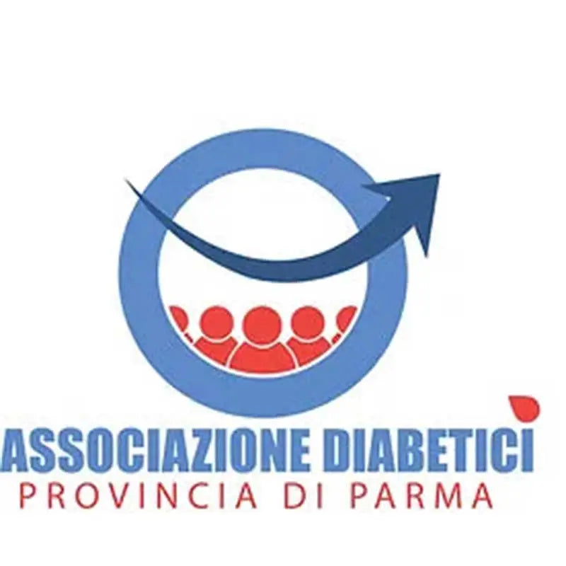 Logo dell'Associazione Diabetici Provincia di Parma con persone stilizzate e freccia blu. Image