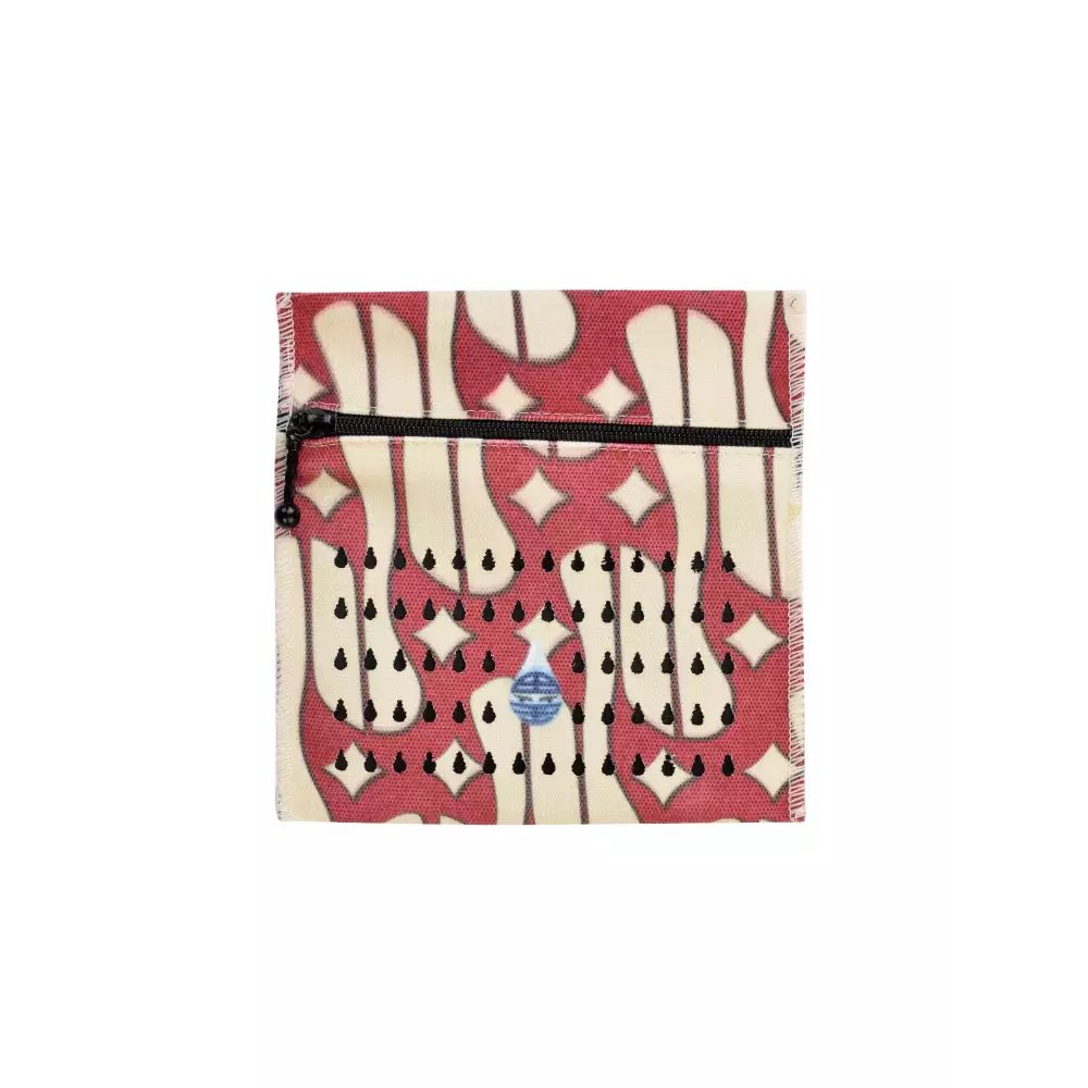 Insulin cooler travel case designed for 3 insulin vials or eye drops, Dia-Cool, with abstract pattern and zipper.