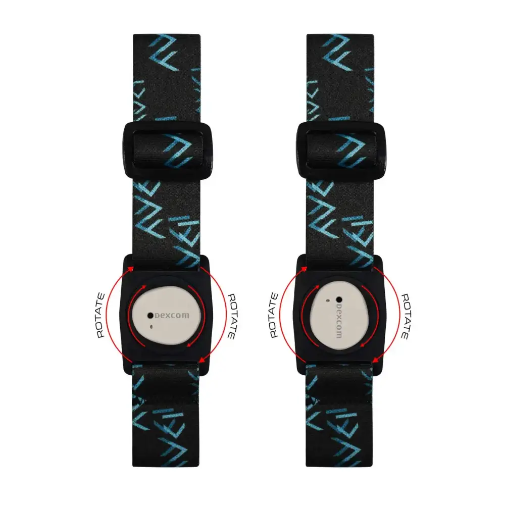Black watch straps with blue patterns for Dia-Style armband with rotating clip