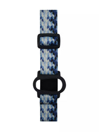 Dexcom G6 Adjustable Armband with blue geometric design for secure CGM placement.
