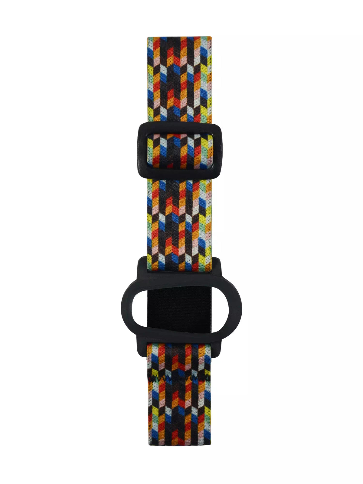 Dexcom G6 armband with colorful graphic design and adjustable elastic band.