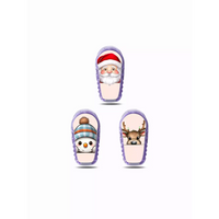 Christmas-themed slippers with Santa, snowman, and reindeer for Dexcom G6 Stickers