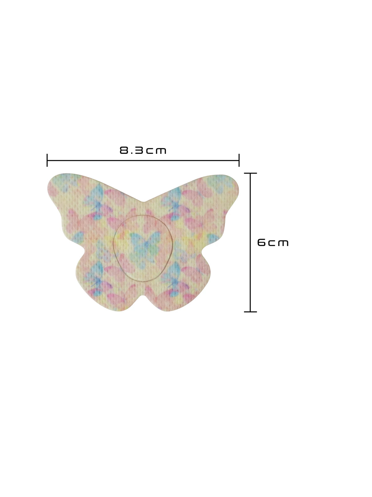 Adesivo de fixação para Dexcom G7, forma de borboleta, dimensões 8,3 x 6 cm