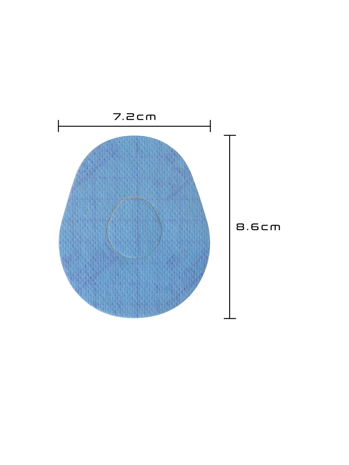Adesivo de fixação para Dexcom G7, forma de gota, dimensões 7,2 x 8,6 cm