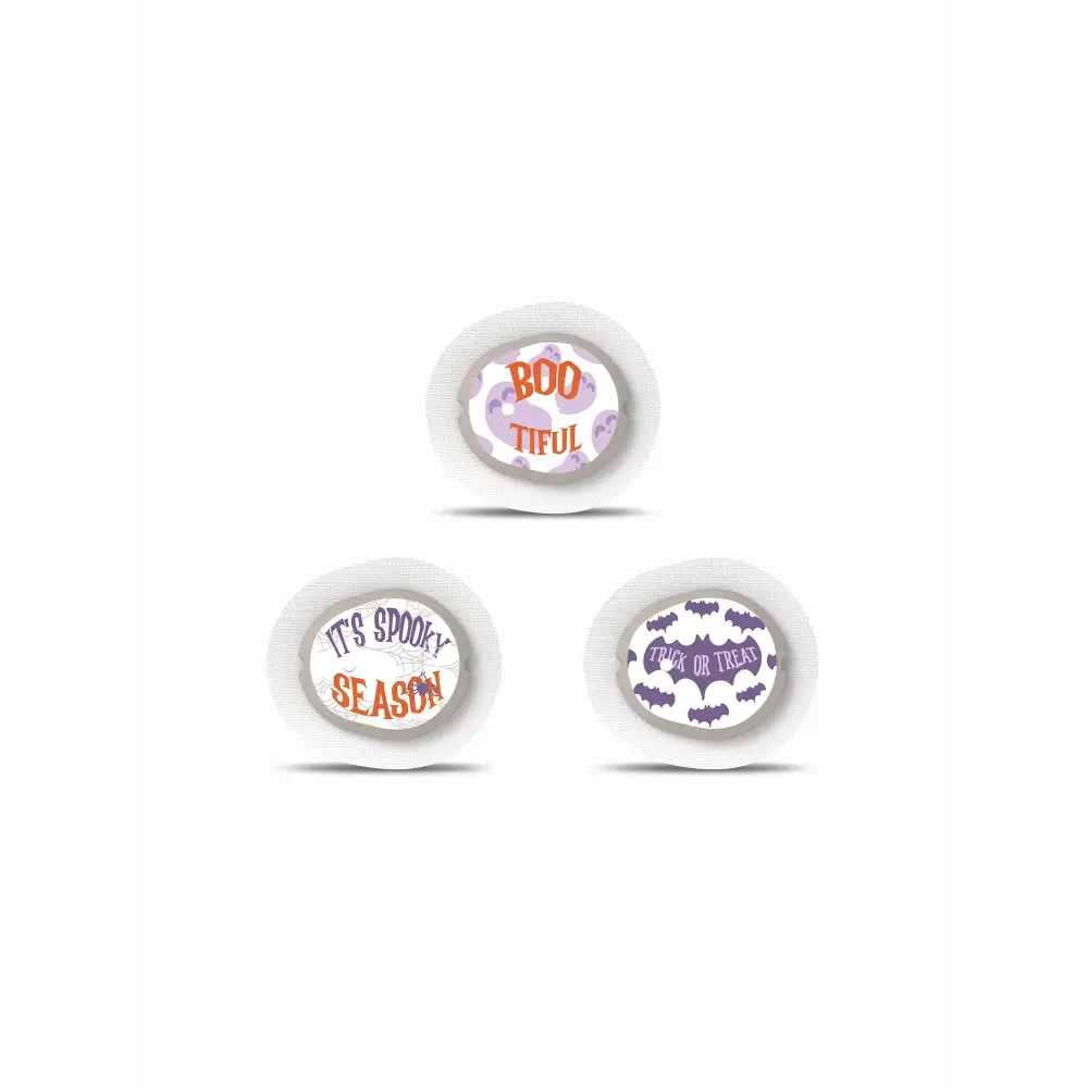 Dexcom G7 Halloween 2024 stickers with festive designs and protective vinyl.