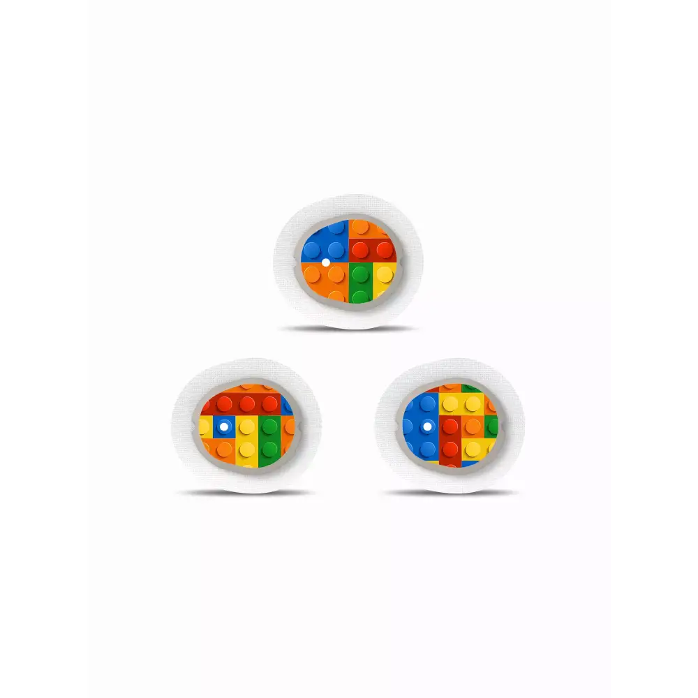 Dexcom G7 Stickers in Fun Vibes Lego design. Add playful Lego-inspired stickers to your CGM sensor. 3 stickers per pack. Non-removable.