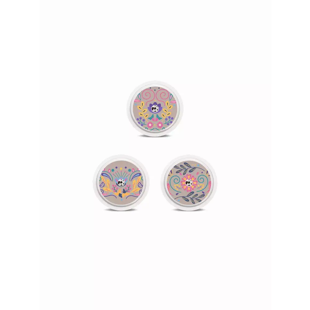 Freestyle Libre 2 Sensor Stickers Spring Edition 2024 with vibrant floral designs.