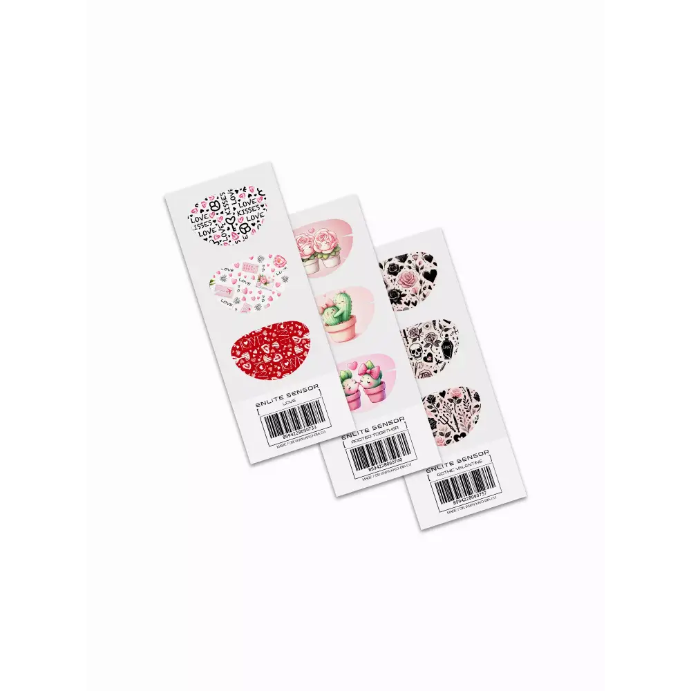Valentine Edition 2025 Guardian Enlite Stickers with love, plant, and gothic designs.