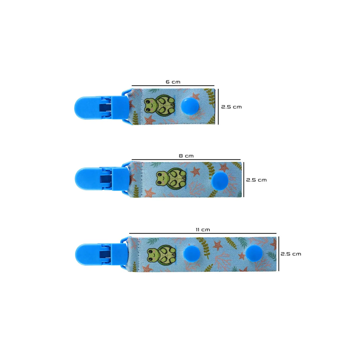feeding tube clip dimensions showing size options for proper tubing organization and secure fit