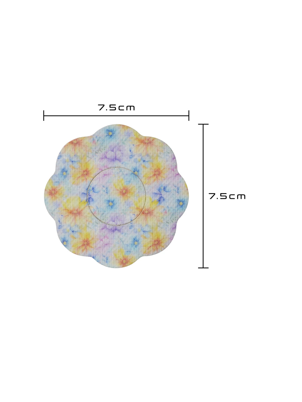 Adesivo de fixação para FreeStyle Libre 2, forma de bolacha, dimensões 7,5 x 7,5 cm