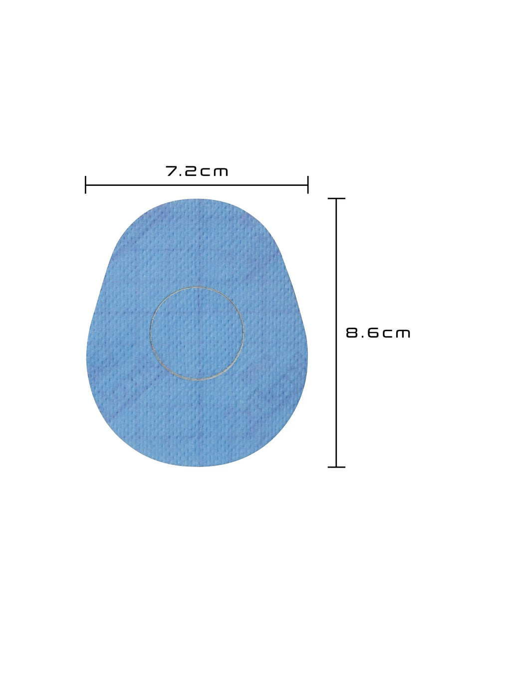 Adesivo de fixação para FreeStyle Libre 2, forma de gota, dimensões 7,2 x 8,6 cm