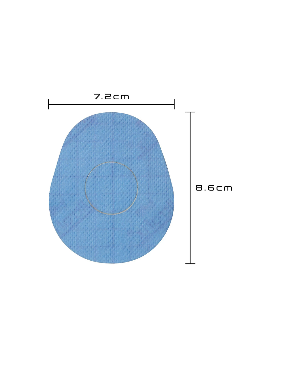 Adesivo de fixação para FreeStyle Libre 2, forma de gota, dimensões 7,2 x 8,6 cm