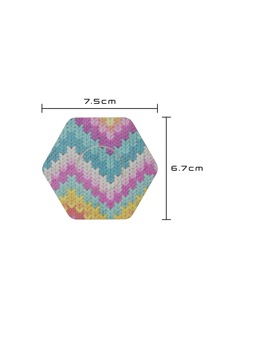 Adesivo de fixação para FreeStyle Libre 2, forma de hexagonal, dimensões 7,5 x 6,7 cm
