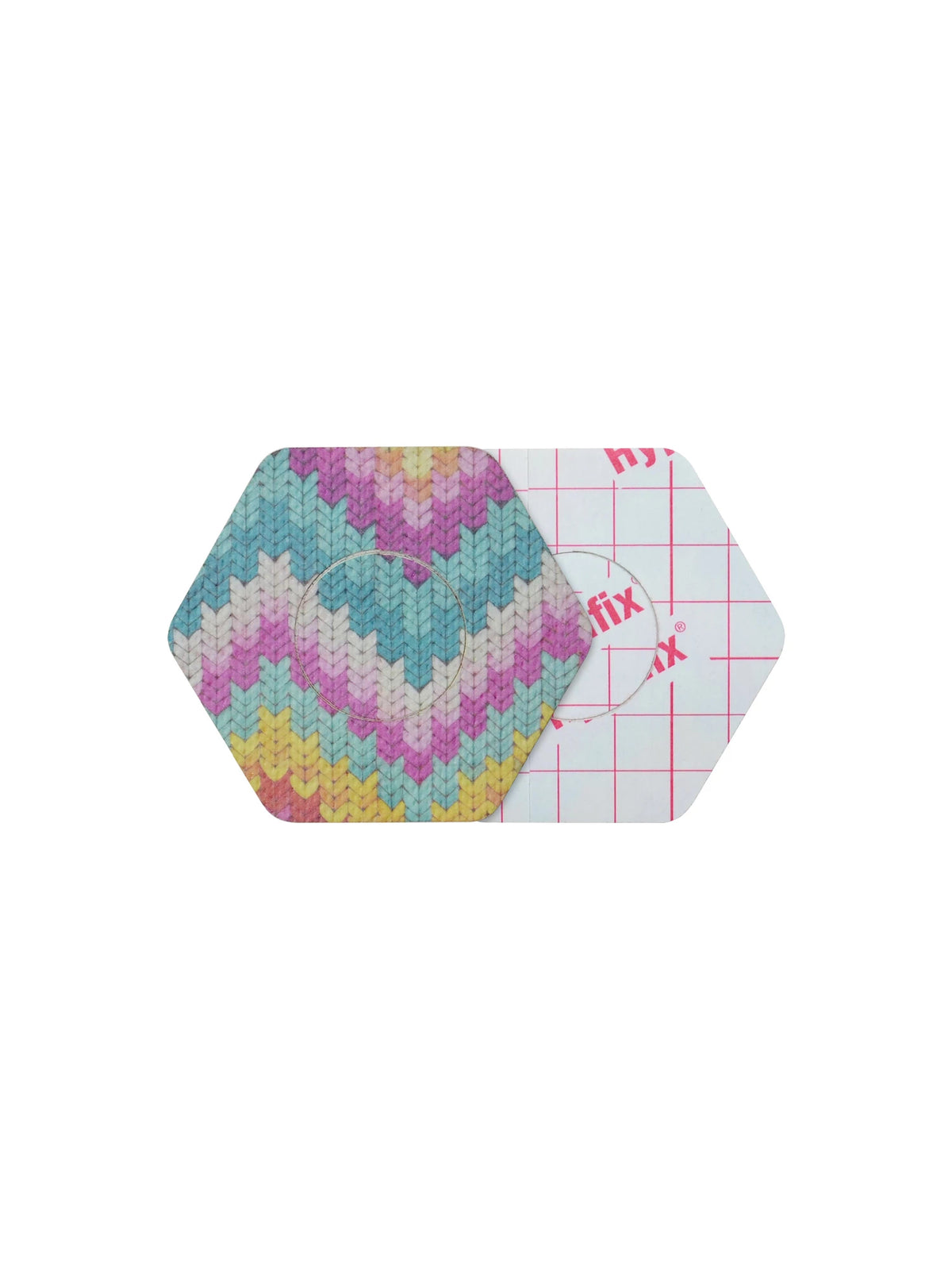 Adesivo de fixação para FreeStyle Libre 2, forma de hexagonal, frente e verso com película