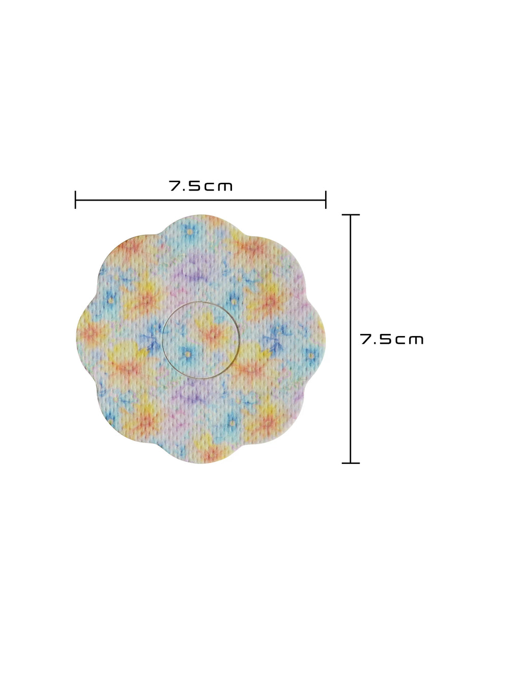 Adesivo de fixação para FreeStyle Libre 3, forma de bolacha, dimensões 7,5 x 7,5 cm