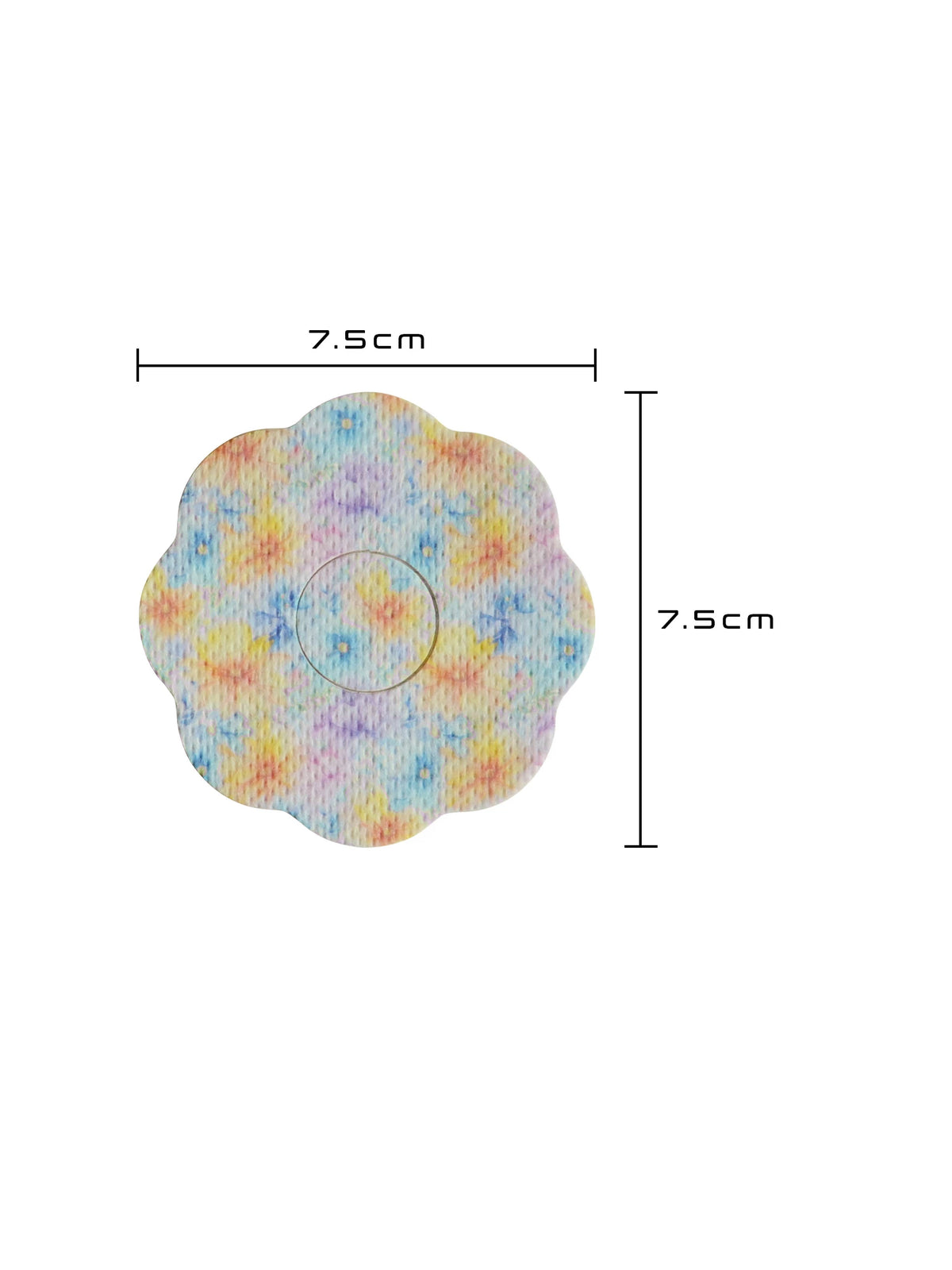 Adesivo de fixação para FreeStyle Libre 3, forma de bolacha, dimensões 7,5 x 7,5 cm