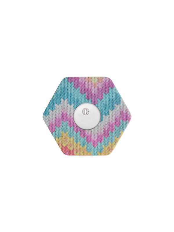 Adesivo de fixação para FreeStyle Libre 3, forma de hexagonal, padrão Mosaic Drift