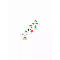 Cute cartoon cat faces in Santa hats on Freestyle Libre Christmas-themed stickers