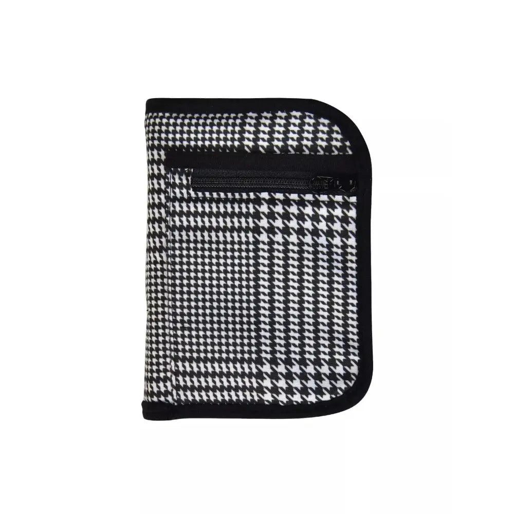 Compact diabetic travel case with modern design for organizing glucose meter, tablets, and needles.