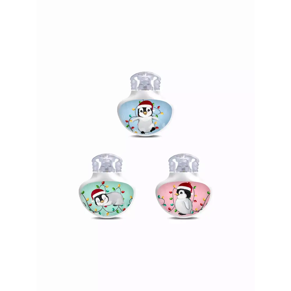 Three decorative glass perfume bottles with penguin designs for Guardian Enlite Stickers
