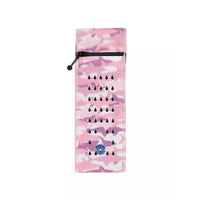 Pink patterned insulin cooling wallet for 1 insulin pen with zipper and water drop design