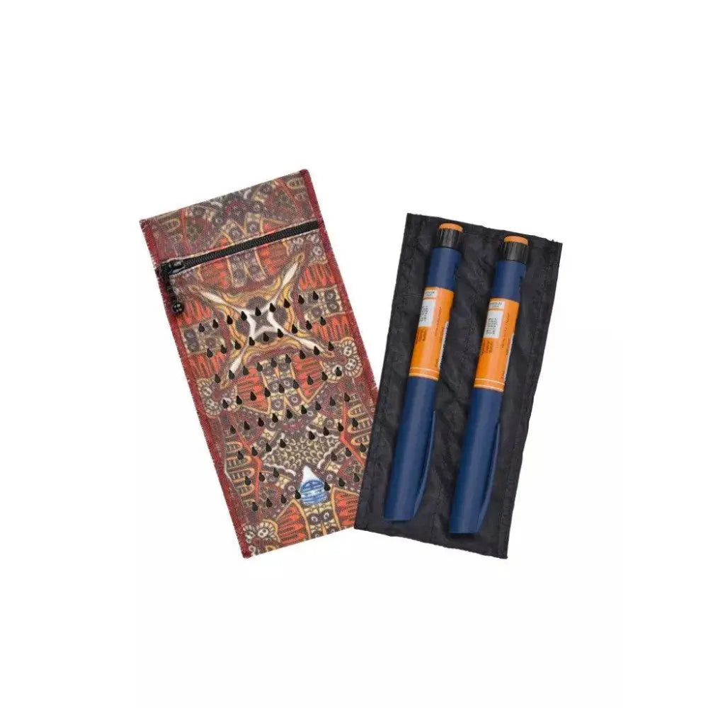 Insulin cooling wallet for 2 pens or vials, Dia-Cool adults, compact, keeps insulin cool up to 48 hours.