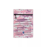 Insulin cooling wallet for kids with pink and purple design, fits 3 insulin pens or 5 vials.
