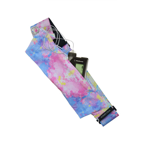 Cinto ajustável para bomba de insulina – estampado tie-dye, fecho G-Hook | Dia Belly-Belt 2