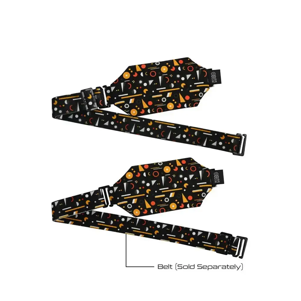 Patterned suspenders with musical designs on black for Dia-Body insulin pump pouch