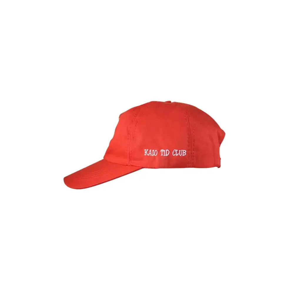 Red Kaio-Caps Diabetes Awareness cap with adjustable strap.